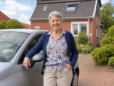 Verkäufer aus Mainstockheim mit dem verkauften Fahrzeug